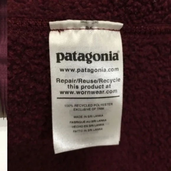 Patagonia Better Sweater Zip Up Size XS Maroon Burgundy Chicory Red - Picture 10 of 10